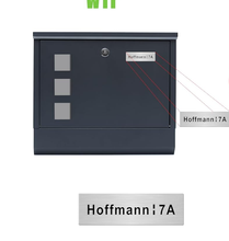 Lade das Bild in den Galerie-Viewer, Briefkasten mit Edelstahl Namensschild Anthrazit Wandbriefkasten Postkasten inkl. 4 Schlüsseln,9.5 x 35 x 28 cm