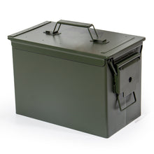 Lade das Bild in den Galerie-Viewer, Munitionskiste Abschließbar, US Ammo Box, Patronenbox, Aufbewahrungsbox für Lithiumbatterien, Armeegrün