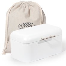 Lade das Bild in den Galerie-Viewer, Brotkasten aus Metall, Brot Lange Aufbewahren, Retro Brot Box, Brotaufbewahrungsbox mit Deckel(Weiß-30cm)