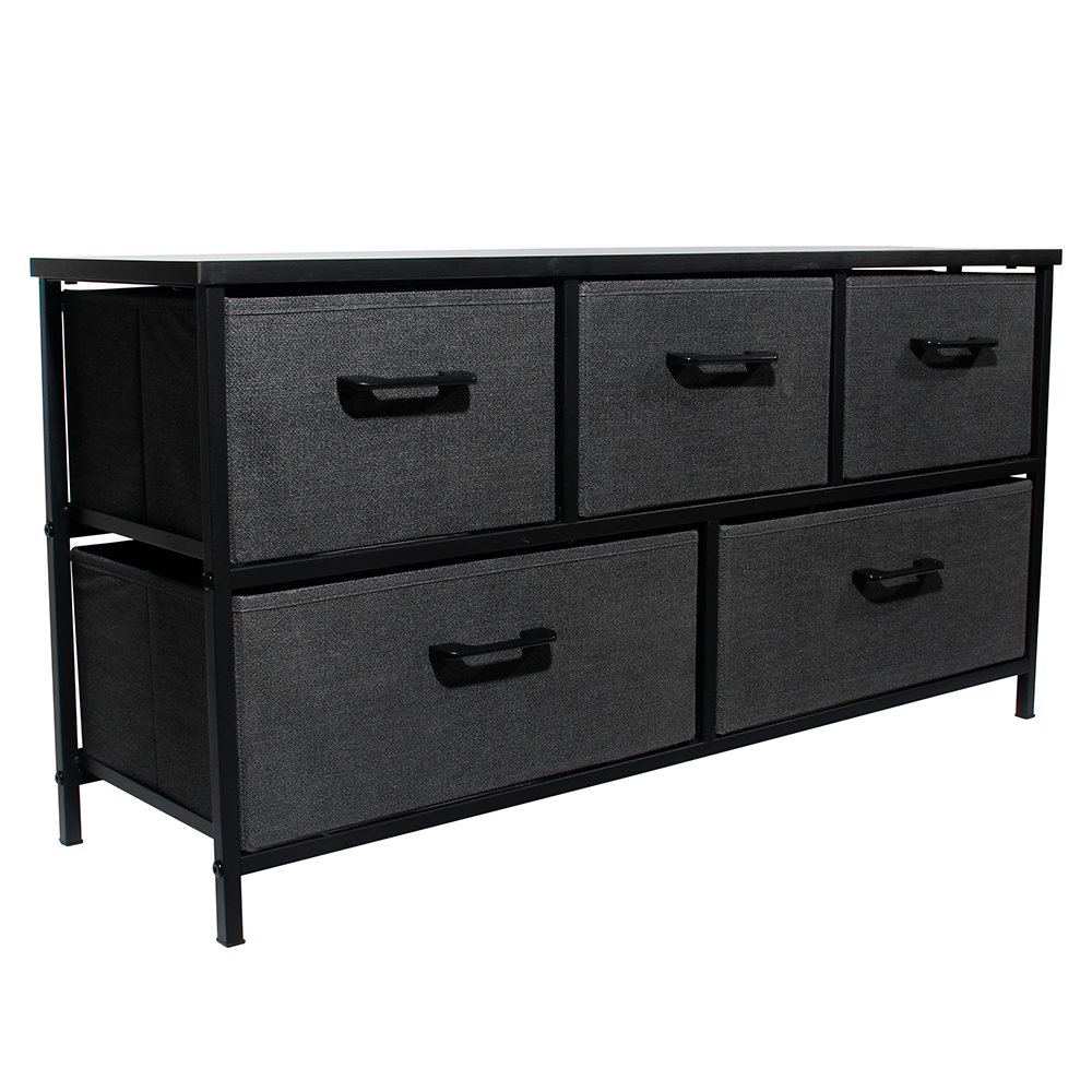 UnbYuro Stoffkommode 4-stufig - Schubladenkommode Für Schlafzimmer Flur Braun