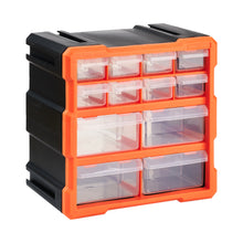 Lade das Bild in den Galerie-Viewer, Sortierbox Sortimentskasten Kleinteile Organizer mit Schubladen, geeignet für die Wandmontage, Kleinteilemagazin für die Werkstatt, Büro oder zu Hause (Orange)
