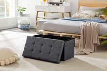 Lade das Bild in den Galerie-Viewer, Sitzbank, Sitzhocker, Fußhocker, Sitztruhe faltbar 76 x 38 x 38 cm(Leinen)