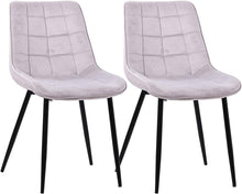 Lade das Bild in den Galerie-Viewer, Zedelmaier Esszimmerstühle Stühle 2er Set Esstisch Stühle Küchenstühle Essstühle Esszimmer Stuhl Polsterstuhl mit Rückenlehne Metallbeine für Esszimmer Wohnzimmer Küche (Hellgrau-Smat, Breit)