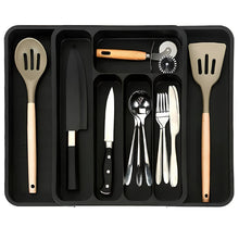 Lade das Bild in den Galerie-Viewer, Besteckhalter für Schubladen,(28-47,5CM) Verstellbarer Besteckeinsatz, Schubladen organizer küche