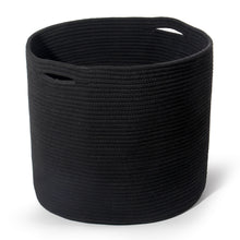 Lade das Bild in den Galerie-Viewer, D40*H34cm Wäschekorb aus Baumwolle mit Griffen(Schwarz)