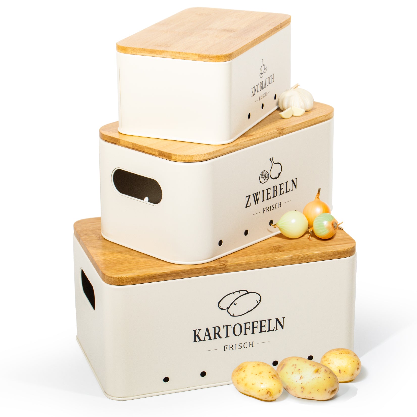 Kartoffel Aufbewahrungsbox [3er Set], Weg für Zwiebel Kartoffel Aufbew –  Zedelmaier Shop
