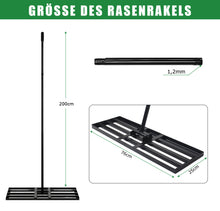 Lade das Bild in den Galerie-Viewer, Rasenrakel Nivellierrechen Rasen Rakel, Metallstiel Rasenwerkzeug, zum Rasensanden Nivellieren Einebnen von Rasenflächen, für Garten Hof Golfplatz Rasenpflege alle Rasenbereiche (158|42*25cm)