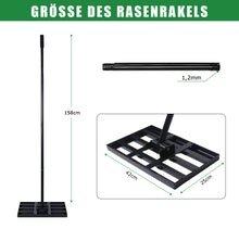 Lade das Bild in den Galerie-Viewer, Rasenrakel Nivellierrechen Rasen Rakel, Metallstiel Rasenwerkzeug, zum Rasensanden Nivellieren Einebnen von Rasenflächen, für Garten Hof Golfplatz Rasenpflege alle Rasenbereiche (158|42*25cm)