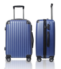 Lade das Bild in den Galerie-Viewer, Handgepäck Koffer Reisekoffer mit Rollen Trolley Handgepäck Trolley Rollkoffer Sicherheit Zahlenschloß Airline-kompatibel Handgepäck 4 Rollen(Dunkelblau)