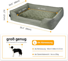 Lade das Bild in den Galerie-Viewer, Hundebett für mittelgroße & Grosse Hunde,Dicker Hundekissen, ergonomisches Hundebetten mit abnehmbarem Bezug, kratzfestes & wasserdichtes Hundekorb, Hundekörbchen waschbar
