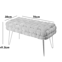 Lade das Bild in den Galerie-Viewer, Moderner Velvet SitzBank, Quadratisch Ottoman-Fußhocker