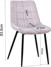 Lade das Bild in den Galerie-Viewer, Zedelmaier Esszimmerstühle Stühle 2er Set Esstisch Stühle Küchenstühle Essstühle Esszimmer Stuhl Polsterstuhl mit Rückenlehne Metallbeine für Esszimmer Wohnzimmer Küche (Hellgrau-Smat, Breit)