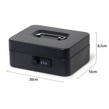 Lade das Bild in den Galerie-Viewer, Geldkassette mit münzzählbrett, 20 * 16 * 8.5 CM, Kasse Abschließbar, Cash Box Groß, Spardose, Geld organizer (Zahlenschloss-20cm)