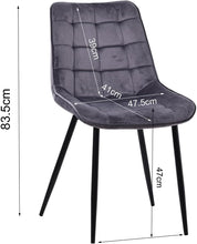 Lade das Bild in den Galerie-Viewer, Esszimmerstühle Stühle 2er Set Esstisch Stühle Küchenstühle Essstühle Esszimmer Stuhl Polsterstuhl mit Rückenlehne Metallbeine für Esszimmer Wohnzimmer Küche (Grau-Smat, Breit)