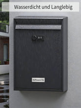Lade das Bild in den Galerie-Viewer, Briefkasten mit Edelstahl Namensschild Wandbriefkasten Postkasten briefkästen mit Zahlenschloss ((8,5 x 26 x 35 cm))