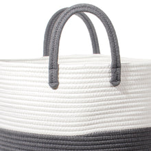 Lade das Bild in den Galerie-Viewer, Wäschekorb mit Henkel, Spielzeug Aufbewahrung, Aufbewahrungsbox Geflochten, Wäschesammler Groß, Aufbewahrungskorb Kinderzimmer (Dunkelgrau, D 38 x H 50 CM)