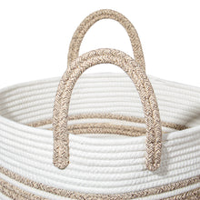 Lade das Bild in den Galerie-Viewer, Wäschekorb mit Henkel, Spielzeug Aufbewahrung, Aufbewahrungsbox Geflochten, Wäschesammler Groß, Aufbewahrungskorb Kinderzimmer(Braun2, D 38 x H 50 CM))