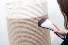 Lade das Bild in den Galerie-Viewer, Waschekorb aus Baumwolle mit Griffen, Aufbewahrungskorb Geflochten, Laundry Baskets, Korb Aufbewahrung für decken, spielzeug, kuscheltier,Kleidung (Braun-H40)