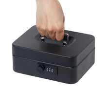 Lade das Bild in den Galerie-Viewer, Geldkassette mit münzzählbrett, 20 * 16 * 8.5 CM, Kasse Abschließbar, Cash Box Groß, Spardose, Geld organizer (Zahlenschloss-20cm)