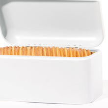 Lade das Bild in den Galerie-Viewer, Brotkasten aus Metall, Brot Lange Aufbewahren, Retro Brot Box, Brotaufbewahrungsbox mit Deckel(Weiß-30cm)