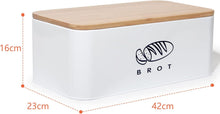 Lade das Bild in den Galerie-Viewer, Brotkasten mit Deckel, Großer Knäckebrot Box aus Metall, Brotaufbewahrungsbox , Brot,Kekse Lange Aufbewahren und Trocken Halten(42cm)