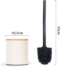 Lade das Bild in den Galerie-Viewer, Klobürste Holz, Toilettenbürste in Edelstahl, WC Bürsten & Halter, Badezimmer Set, Bürstengarnitur, Klobürstenhalter, Klobesen (Beige)