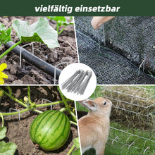 Lade das Bild in den Galerie-Viewer, Unkrautvlies, Erdnägel aus verzinktem Stahl im Set zur Befestigung von Unkrautflies, Unkrautfolie, oder fürs Camping
