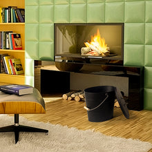 Lade das Bild in den Galerie-Viewer, schwarz Ascheeimer mit Deckel und Schaufel, Stahl, 15L