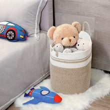 Lade das Bild in den Galerie-Viewer, Wäschekorb mit Henkel, Spielzeug Aufbewahrung, Aufbewahrungsbox Geflochten, Wäschesammler Groß, Aufbewahrungskorb Kinderzimmer(Braun2, D 38 x H 50 CM))