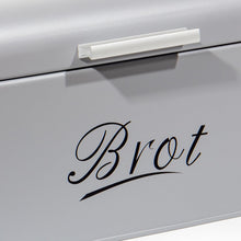 Lade das Bild in den Galerie-Viewer, Brotbox mit Deckel, Großer Knäckebrot Box aus Metall, Brot und Kekse Lange Aufbewahren und Trocken Halten, Retro Design 31cm*19cm*16cm (Grau)