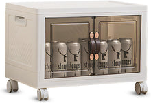 Lade das Bild in den Galerie-Viewer, Faltbare Aufbewahrungsbox mit Deckel,Aufbewahrungsregal mit boxen,Stapelboxen,Kunststoffbox 32l mit Türen,50x32x28cm (Eine Schicht)