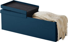 Lade das Bild in den Galerie-Viewer, Sitzbank mit Stauraum Sitzhocker Faltbar Sitztruhe belastbar bis 300 kg, Deckel Abnehmbar, 114cm。