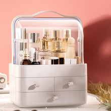 Lade das Bild in den Galerie-Viewer, Kosmetik Organizer, Make Up Aufbewahrungsbox, Schminktisch Zubehör, Schmink Skincare Cosmetic Aufbewahrung (Weiß)