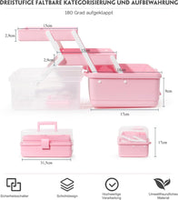 Lade das Bild in den Galerie-Viewer, Aufbewahrungsbox mit fächern, Sortierboxen, Nähkasten, Bastelkoffer leer, Medicine Organizer Box, Angelkoffer, Aufbewahrung for Kleinteile, Haargummi (Rosa-31,5cm)