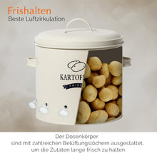 Lade das Bild in den Galerie-Viewer, Kartoffel Vorratsdosen Set, Kartoffeltopf im Retro Zwiebeltopf, Vorratsbehälter aus Metall, Kann Kartoffeln für eine Lange Zeit lagern(Set)