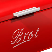 Lade das Bild in den Galerie-Viewer, Brotkasten mit Deckel, Großer Knäckebrot Box aus Metall, Brot und Kekse Lange Aufbewahren und Trocken Halten, Retro Design (31cm)