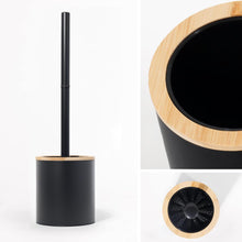 Lade das Bild in den Galerie-Viewer, Klobürste Holz, Toilettenbürste in Edelstahl, WC Bürsten & Halter, Badezimmer Set, Bürstengarnitur, Klobürstenhalter, Klobesen (Schwarz)