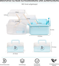 Lade das Bild in den Galerie-Viewer, Aufbewahrungsbox mit fächern, Sortierboxen, Nähkasten, Bastelkoffer leer, Medicine Organizer Box, Angelkoffer, Aufbewahrung for Kleinteile, Haargummi(29cm)