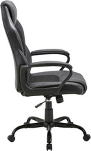 Lade das Bild in den Galerie-Viewer, Gaming Stuhl, Gaming Sessel, Ergonomischer mit Wippfunktion gepolsterter Rückenlehne höhenverstellbar Schreibtischstuhl (Schwarz)