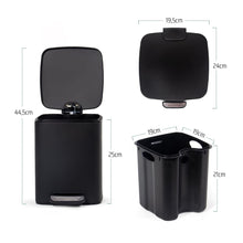 Lade das Bild in den Galerie-Viewer, Kosmetikeimer 6L, Mülleimer bad, Badmülleimer mit Deckel, (Soft Close) Tretmülleimer aus Metall für Badezimmer, WC, Schlafzimmer (24 x 19,5 x 25 cm)