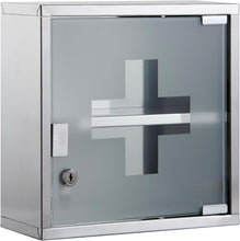 Lade das Bild in den Galerie-Viewer, Medizinschrank mit Fachböden, Wand-Medizinbox aus Edelstahl 30 x 30 x 12 cm(2 Fächer)