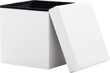 Lade das Bild in den Galerie-Viewer, Sitzhocker ,Stauraum Fußhocker, Aufbewahrungsbox faltbar belastbar bis 300 kg, 38 x 38 x 38 cm,Aus MDF-Platte und Kunstleder.