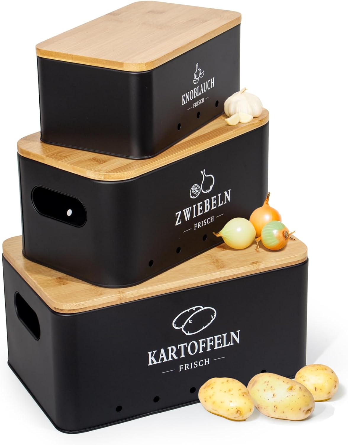 Kartoffel Aufbewahrungsbox [3er Set], Weg für Zwiebel Kartoffel Aufbew ...