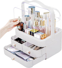 Lade das Bild in den Galerie-Viewer, Kosmetik Organizer, Make Up Aufbewahrungsbox, Schminktisch Zubehör, Schmink Skincare Cosmetic Aufbewahrung (Weiß)