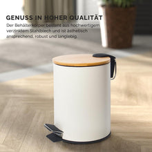Lade das Bild in den Galerie-Viewer, 3L Badezimmer Mülleimer mit deckel, Mülleimer Bad mit Absenkautomatik (Soft Close)