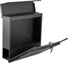 Lade das Bild in den Galerie-Viewer, Wandbriefkasten Postkasten briefkästen mit Zeitungsfach und Schloss 10,5 X 37 x 37 cm