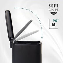 Lade das Bild in den Galerie-Viewer, Kosmetikeimer 6L, Mülleimer bad, Badmülleimer mit Deckel, (Soft Close) Tretmülleimer aus Metall für Badezimmer, WC, Schlafzimmer (24 x 19,5 x 25 cm)