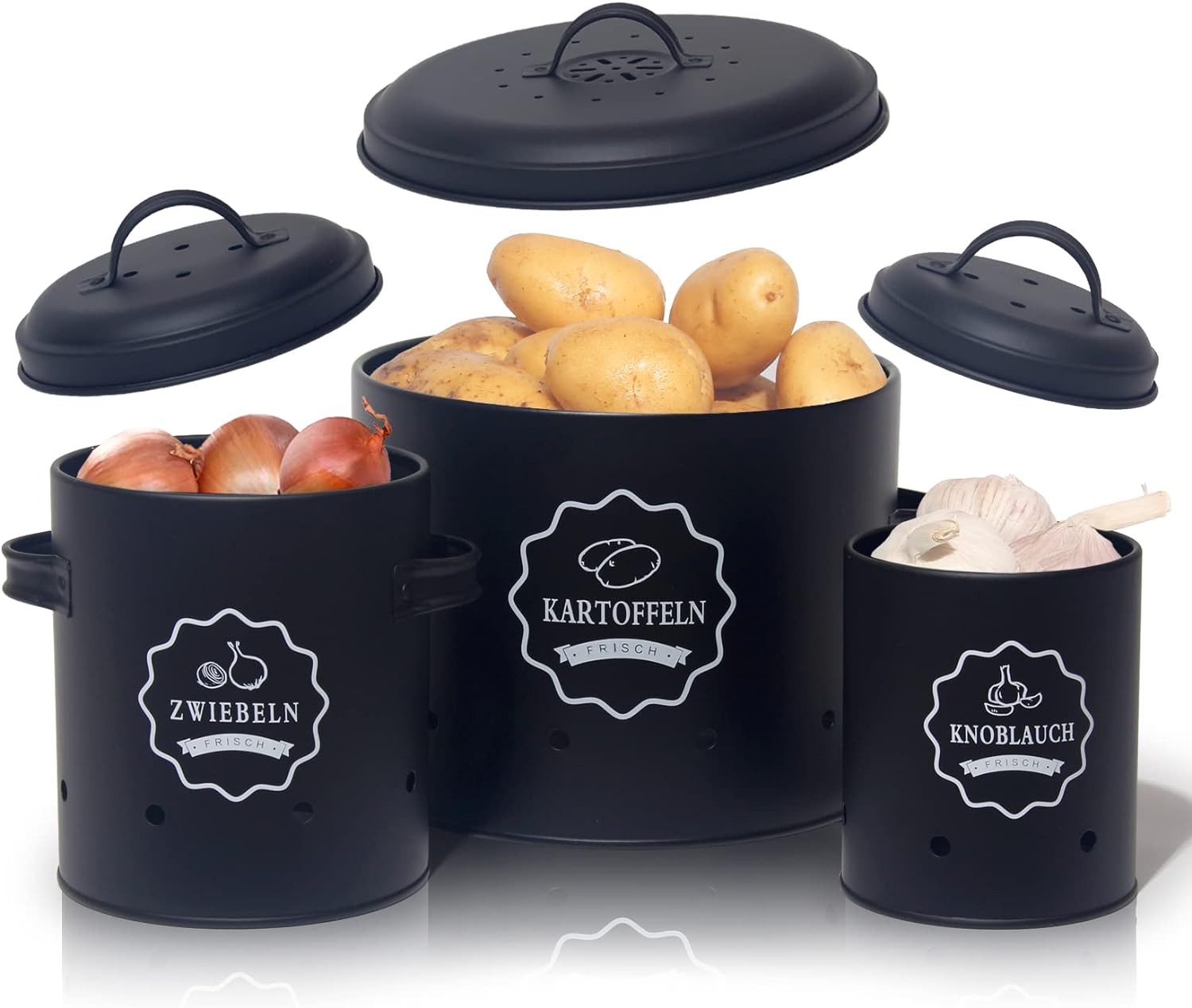 neue kartoffeln aufbewahren Kartoffel Vorratsdosen Set, Kartoffeltopf im Retro Zwiebeltopf, Vorrat – Zedelmaier Shop