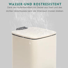 Lade das Bild in den Galerie-Viewer, Kosmetikeimer 8L, Mülleimer bad, Badmülleimer mit Deckel, (Soft Close) Tretmülleimer aus Metall für Badezimmer, WC, Schlafzimmer (Beige, 24 x 19,5 x 33 cm)