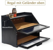 Lade das Bild in den Galerie-Viewer, Bambus Brotkasten mit Belüftung, Großer Brotbox, 2 Etagen und Sichtfenster, Holz Brotbehälter für Hörnchen, Brötchen, Brotaufbewahrung Küche